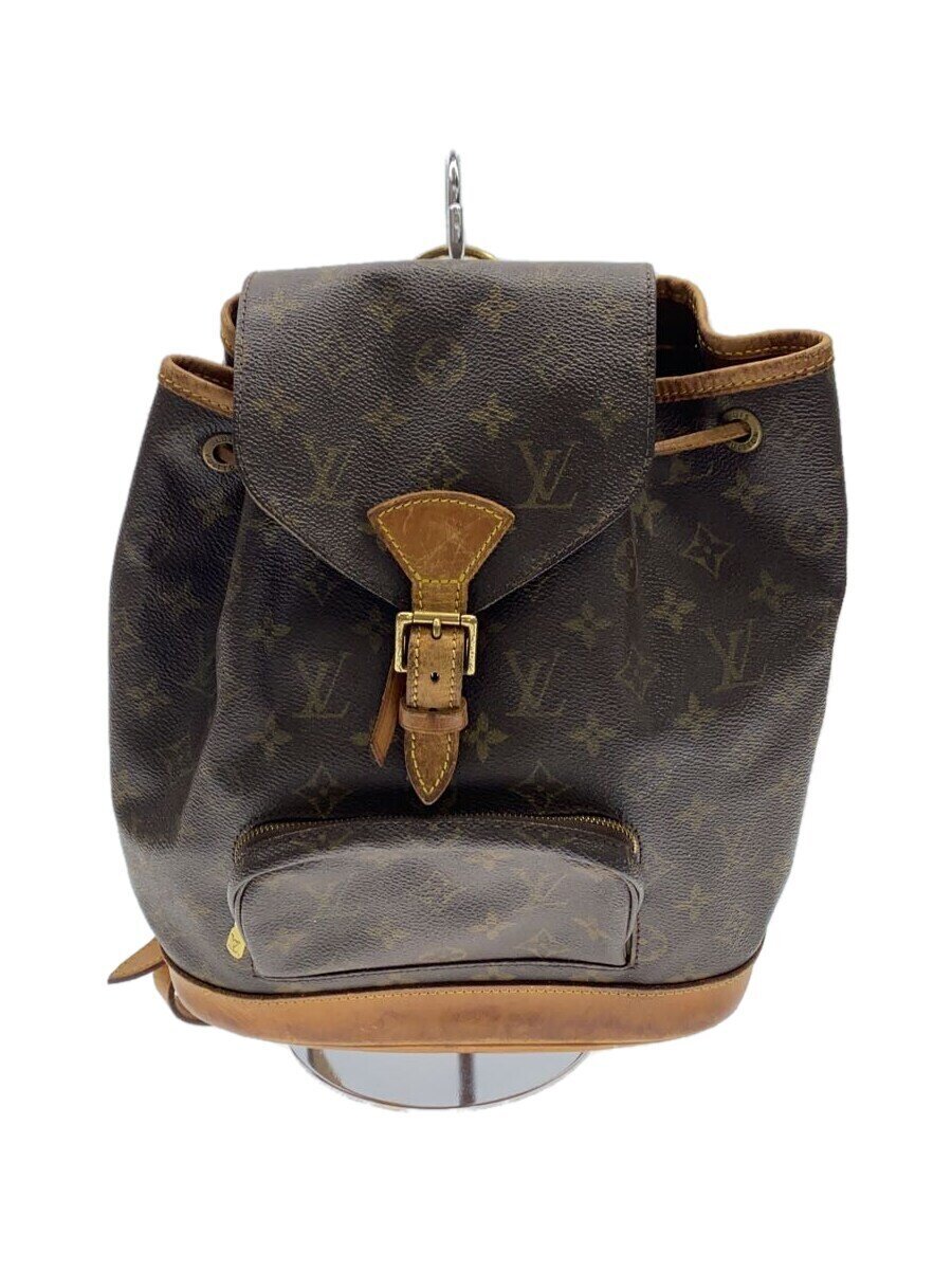 【中古】LOUIS VUITTON◆モン掏摸MM_モノグラム・帆布_BRW/PVC/BRW【御徒面子】