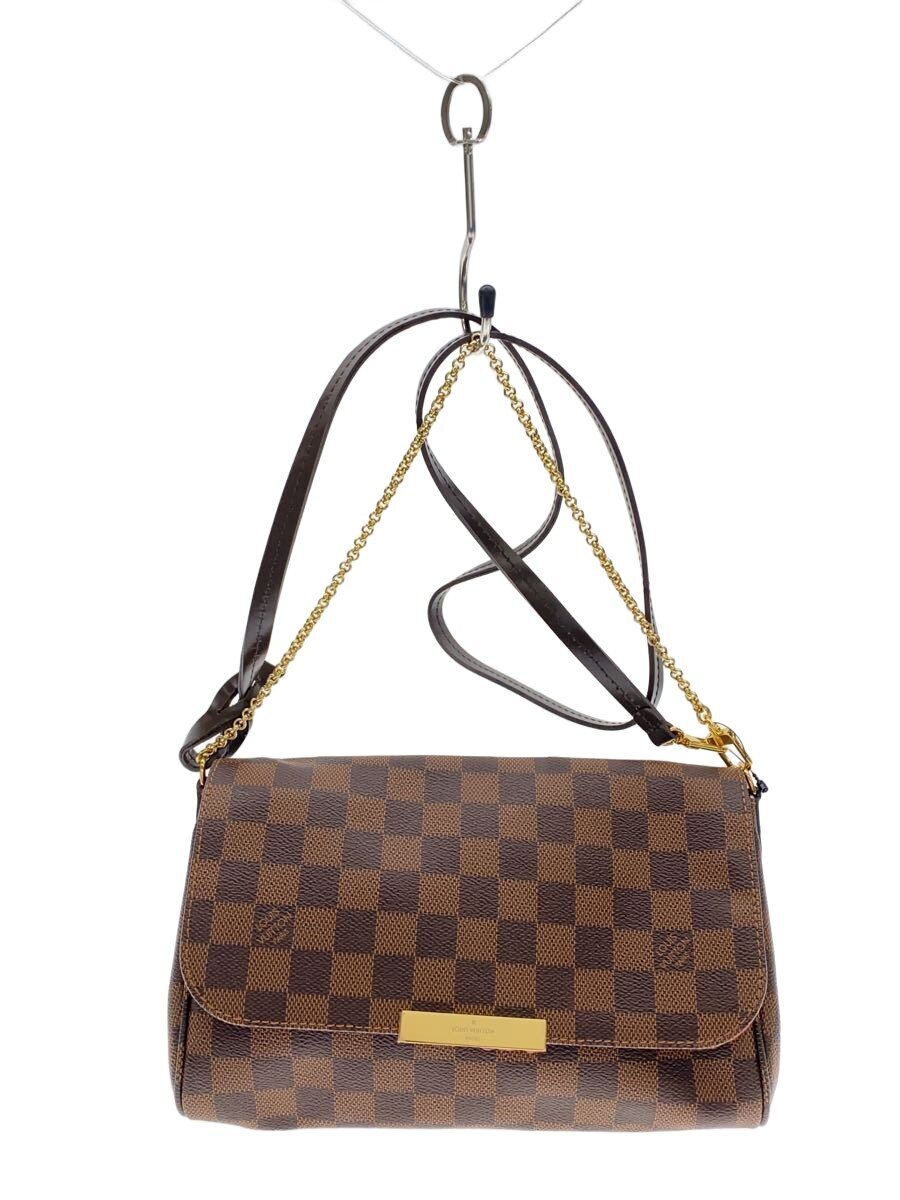 【中古】LOUIS VUITTON◆フェイボリットMM_ダミエ・エベヌ/PVC/BRW【御徒面子】