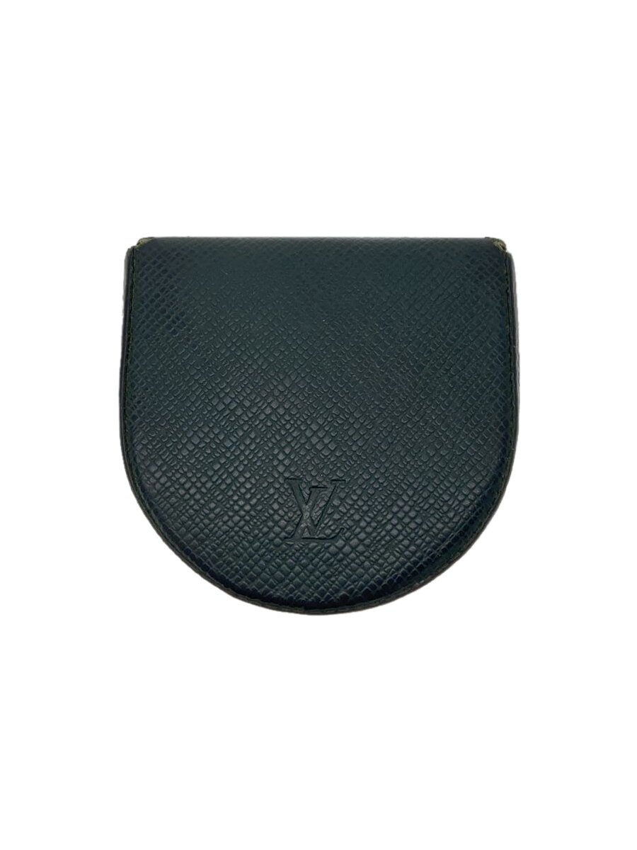 【中古】LOUIS VUITTON◆ポルト・モネ・キュヴェット_タイガ_BLK/レザー/BLK/メンズ【服飾雑貨他】