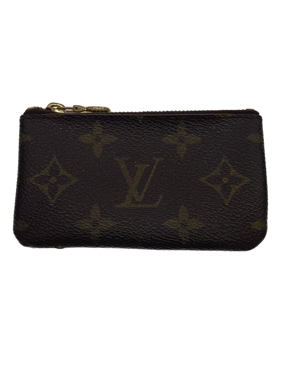 【中古】LOUIS VUITTON◆ポシェット・クレ_モノグラム・帆布/PVC/BRW/レディース【服飾雑貨他】