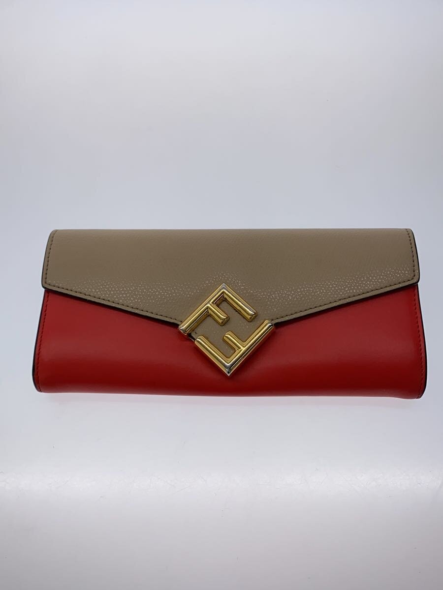 【中古】FENDI◆長紙入れ/なめし革/ORN/レディース/8M0251-ALWA-238-2018【服飾雑貨他】