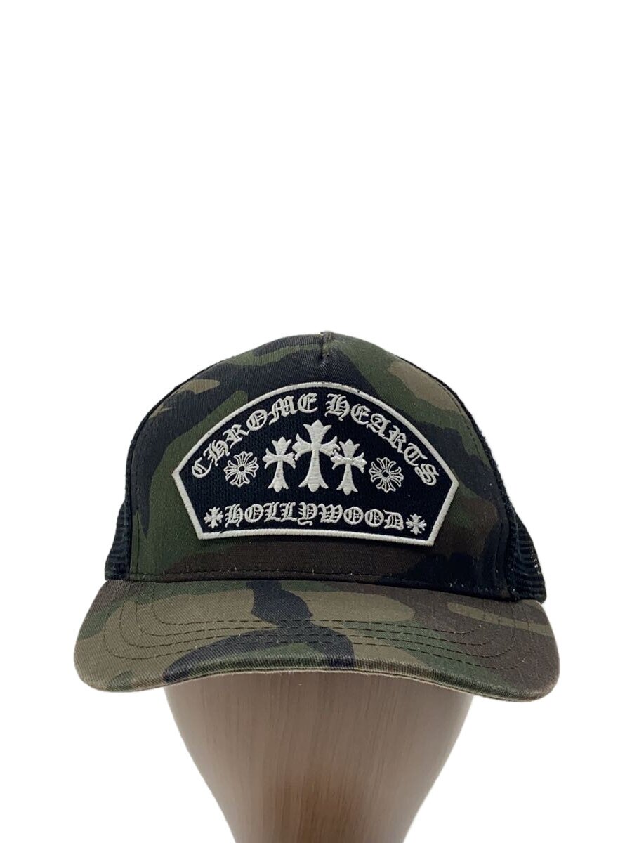 【中古】CHROME HEARTS◆TRUCKER CAP/旗がしら/FREE/綿織物/KHK/家鴨フラ/メンズ//【服飾雑貨他】