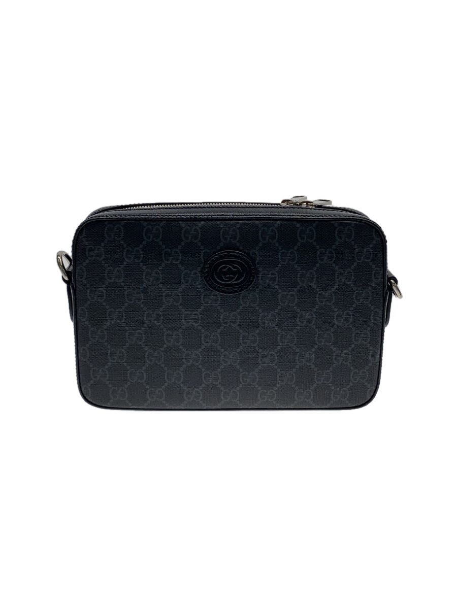 【中古】GUCCI◆2WAY クロスボディバッグ_GGスプリームキャンバス/PVC/BLK/総柄【御徒面子】