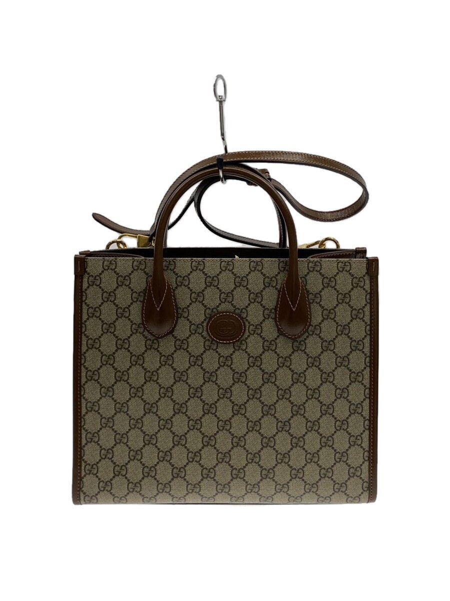 【中古】GUCCI◆スモール・トートバッグ_GGスプリーム/PVC/BEG/総柄【バッグ】｜2ｎｄ STREET 店