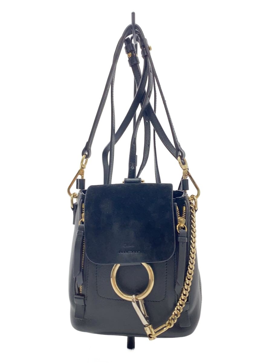 【中古】Chloe◆背嚢/なめし革/BLK/無地/3S1233/FAYE//【御徒面子】