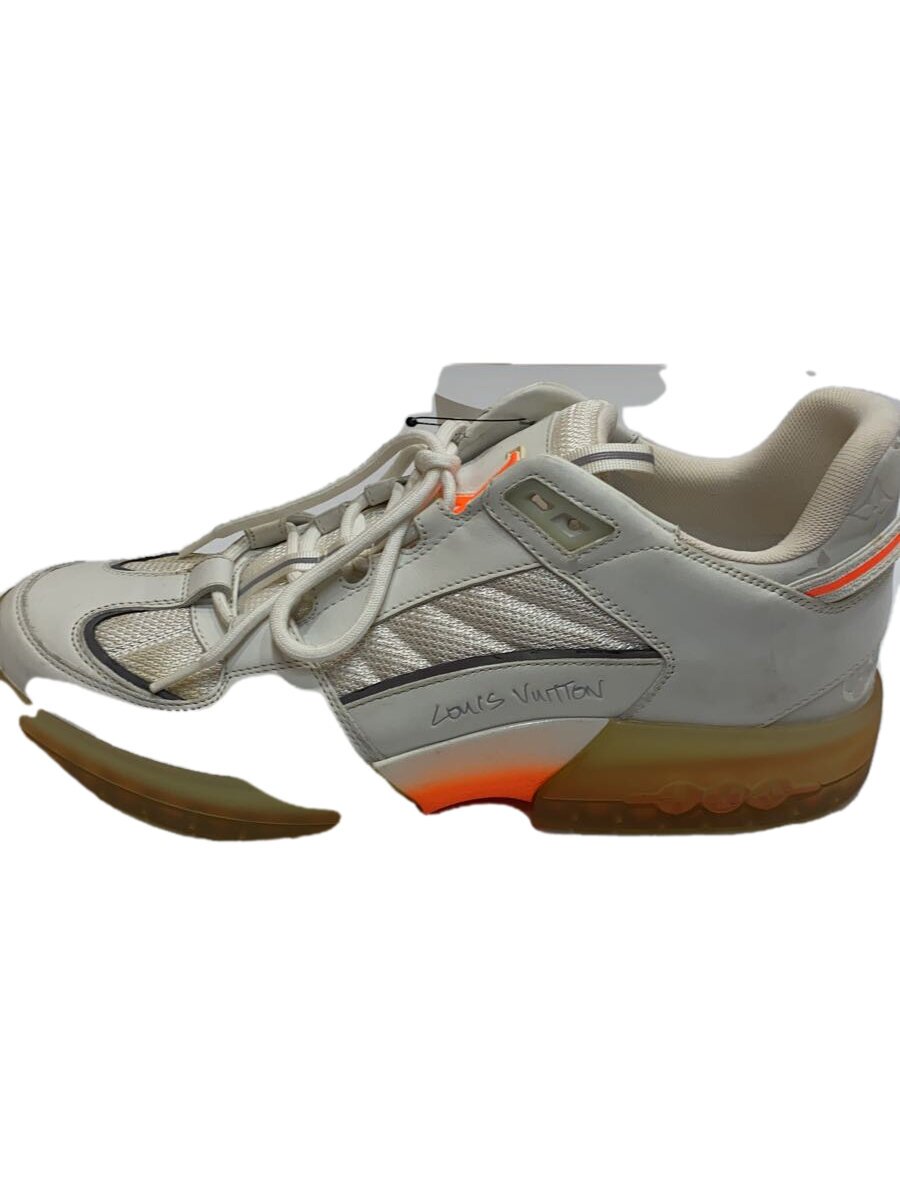 【中古】LOUIS VUITTON◆アビューライン/ローカットスニーカー/UK7.5/約26.0/白いこと×オレンジ色【シューズ】