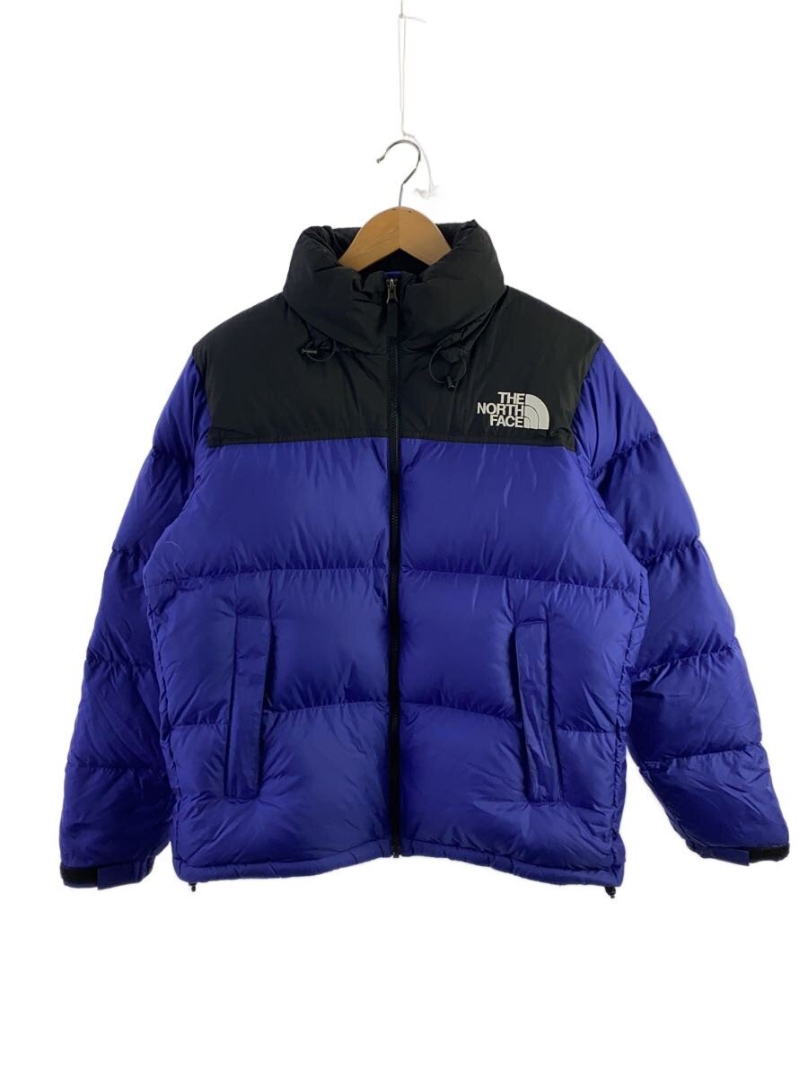 【中古】THE NORTH FACE◆NUPTSE JACKET_ヌプシジャケット/M/ナイロン/BLU/無地【メンズウェア】