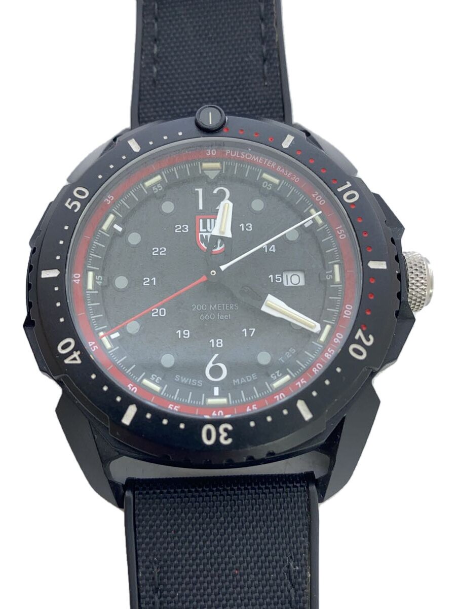 【中古】LUMINOX◆石英ウオッチ/アナログ/BLK【服飾雑貨他】