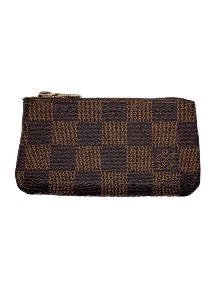 【中古】LOUIS VUITTON◆ポシェット・クレ_ダミエ・エベヌ_BRW/PVC/BRW/メンズ【服飾雑貨他】