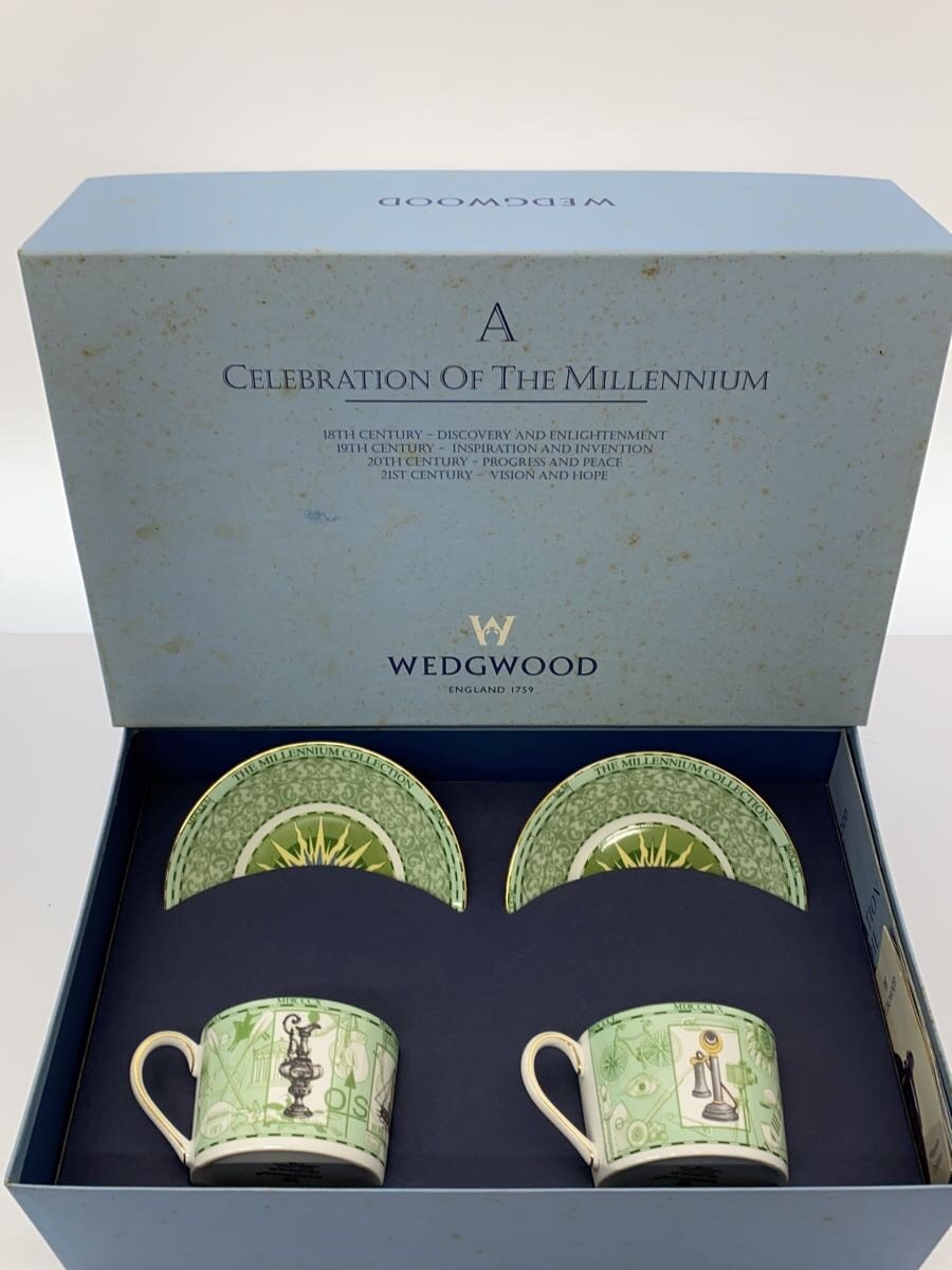 【中古】WEDGWOOD◆優勝杯\u0026平円盤/2点仕掛ける/千年紀寄せあわせ/1998年/19劃期/未当て嵌める/箱有【御厨子所備品】