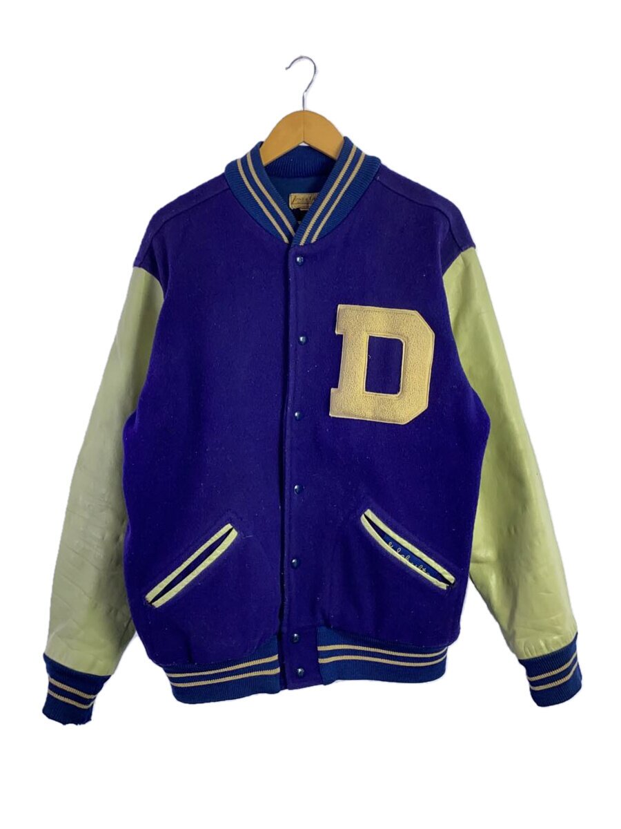 【中古】40s/LOWE＆CAMPBELL/スタジャン/袖なめし革/--/毛糸/PUP【メンズウェア】