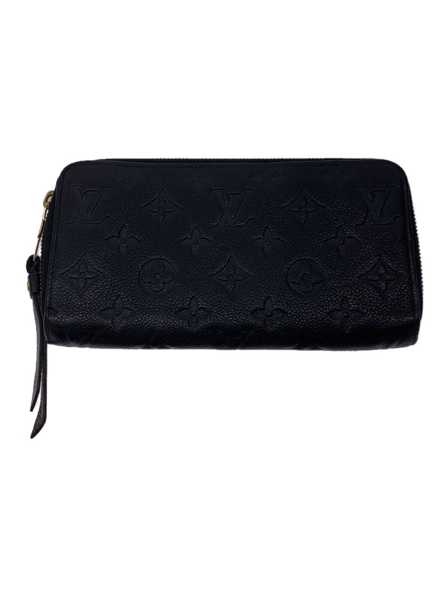 【中古】LOUIS VUITTON◆ジッピー・ウォレット_モノグラム・アンプラント_NVY/牛革/NVY/メンズ【服飾雑貨他】