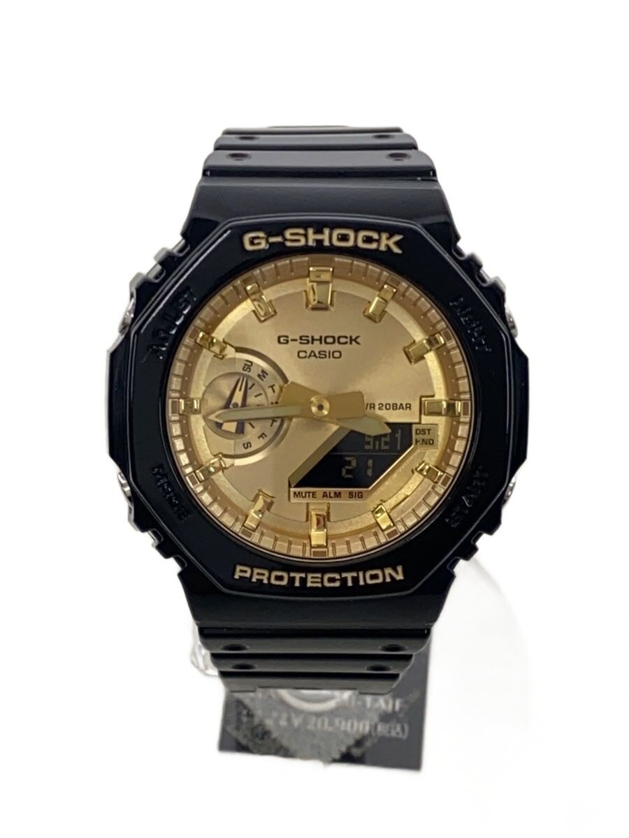 【中古】CASIO◆石英ウオッチ_G-SHOCK/デジアナ/天然ゴム/GLD/BLK/SS【服飾雑貨他】
