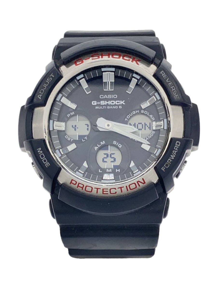 【中古】CASIO◆ソーラーウオッチ・G-SHOCK/デジアナ/天然ゴム/BLK/BLK/SS【服飾雑貨他】