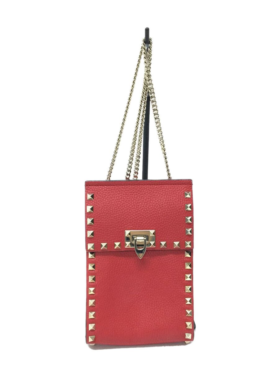 【中古】VALENTINO GARAVANI◆ショルダーバッグ/レザー/RED/無地//【バッグ】｜2ｎｄ STREET 店