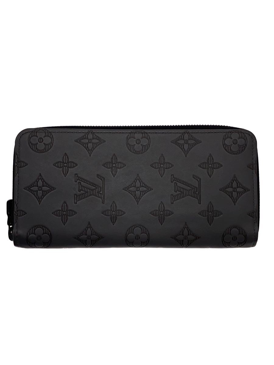 【中古】LOUIS VUITTON◆ジッピー・ウォレット・ヴェルティカル_モノグラム・シャドウ/なめし革/GRY/メンズ【服飾雑貨他】