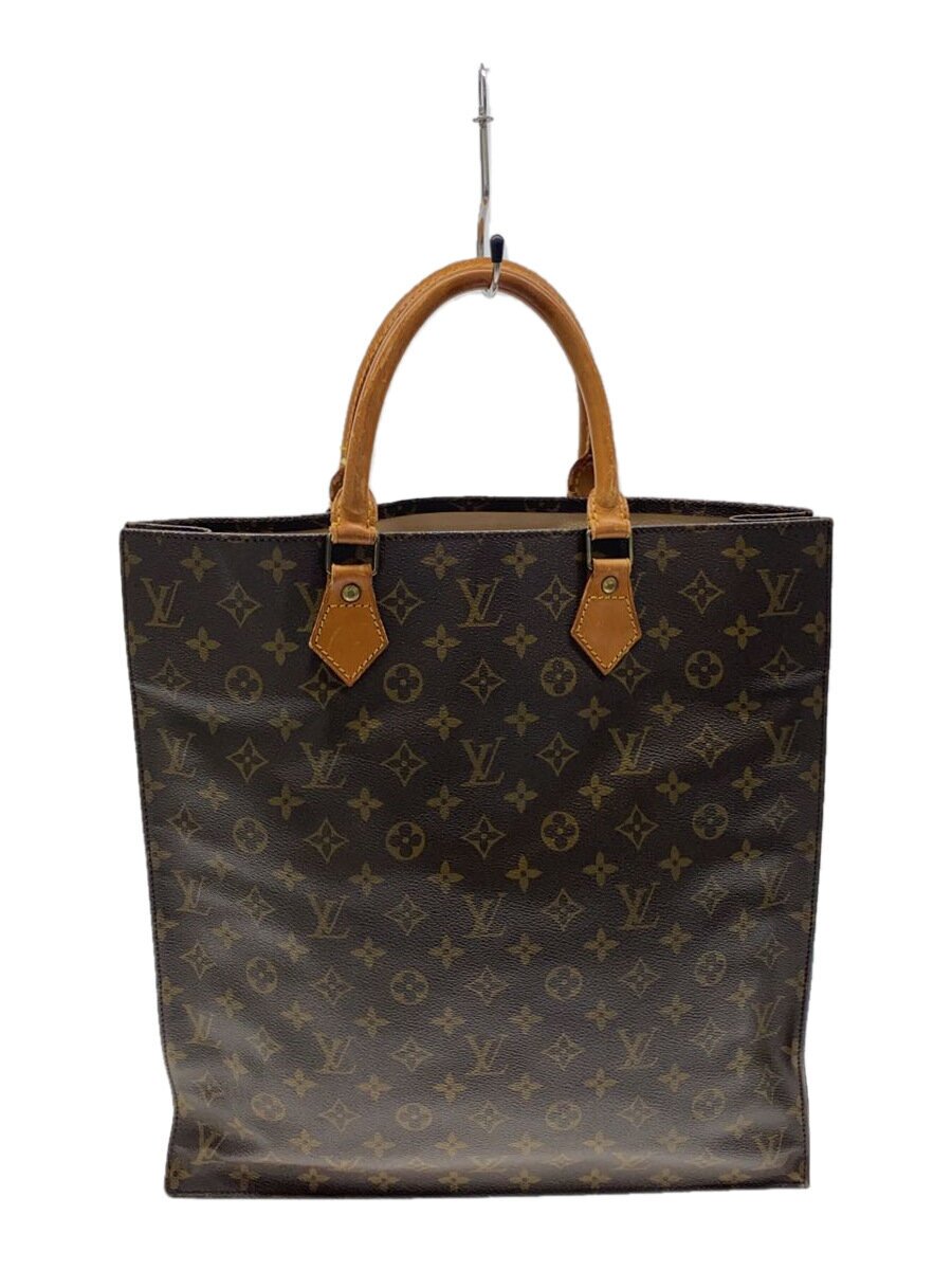 【中古】LOUIS VUITTON◆1)サック・プラ_モノグラム・帆布_BRW/PVC/BRW【御徒面子】