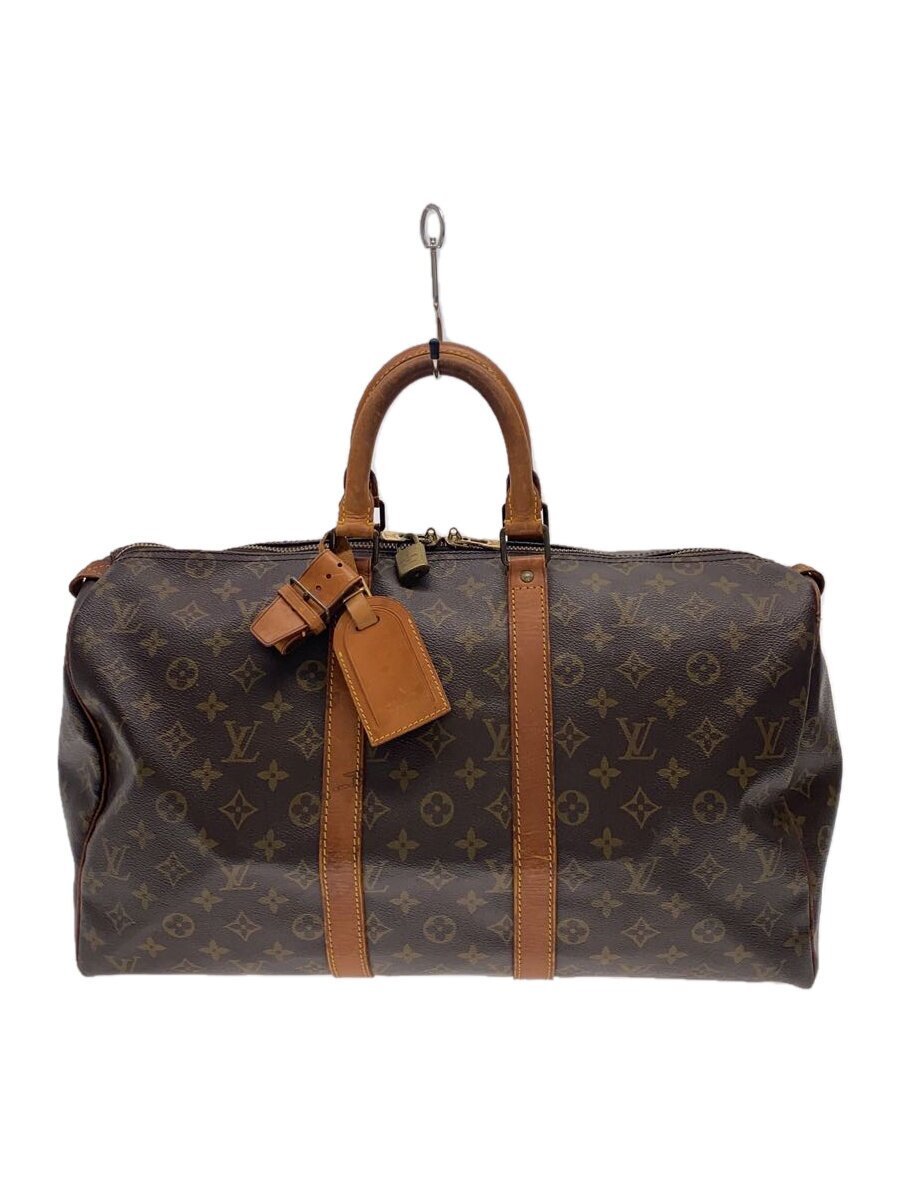 【中古】LOUIS VUITTON◆キーポル45_モノグラム・帆布_BRW/PVC/BRW【御徒面子】