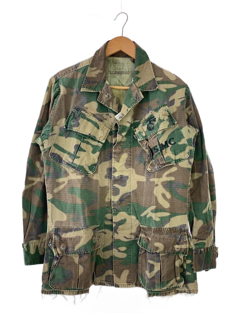 【中古】US.ARMY◆70s/USMC/ジャングルファティーグ/KHK/ステンシル/ブラウンリーフカモフラ【メンズウェア】｜2ｎｄ STREET 店