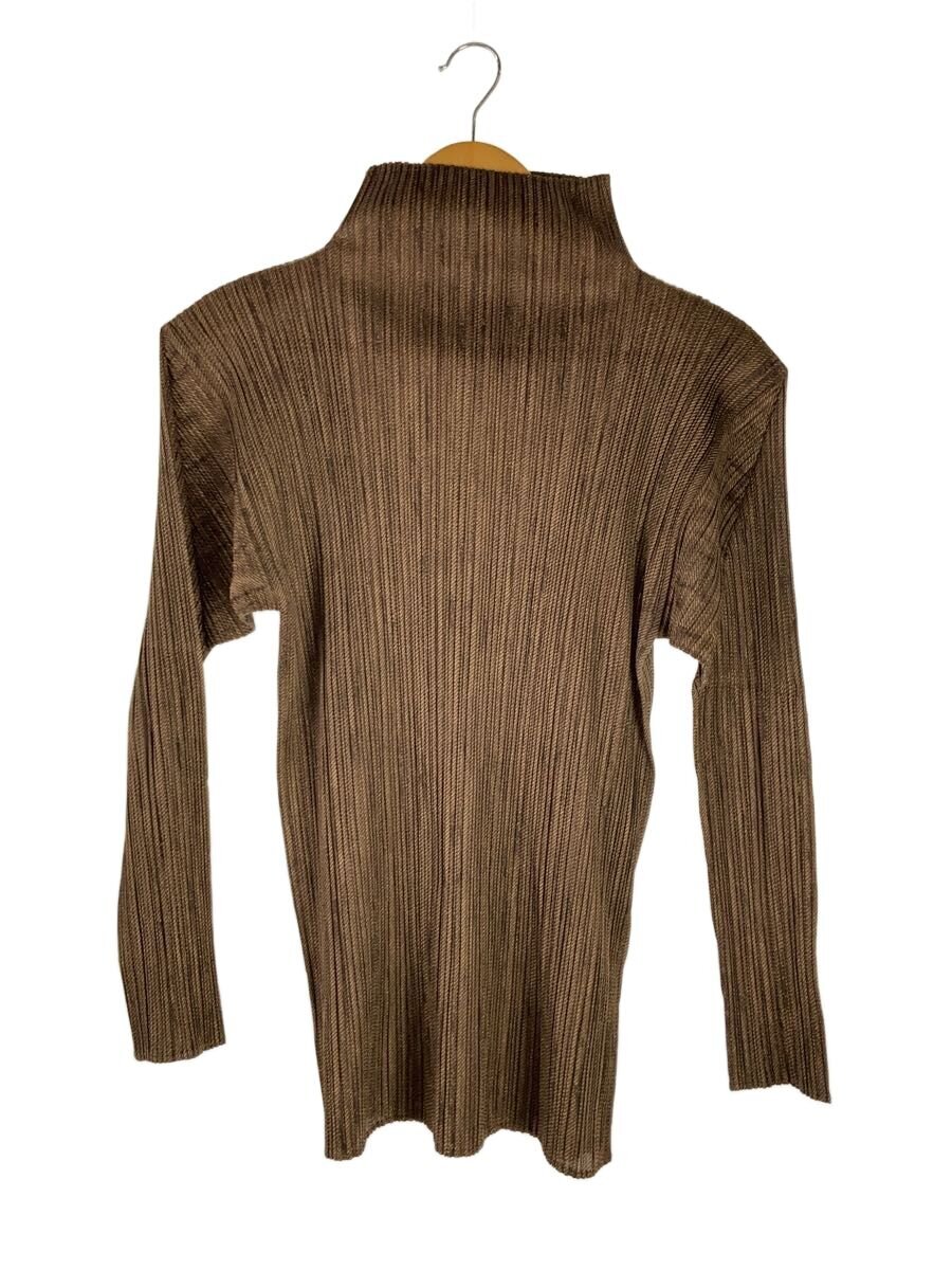 【中古】PLEATS PLEASE ISSEY MIYAKE◆長袖カットソー/FREE/ポリエステル/BRW/PP63-JK204【レディースお召しもの】