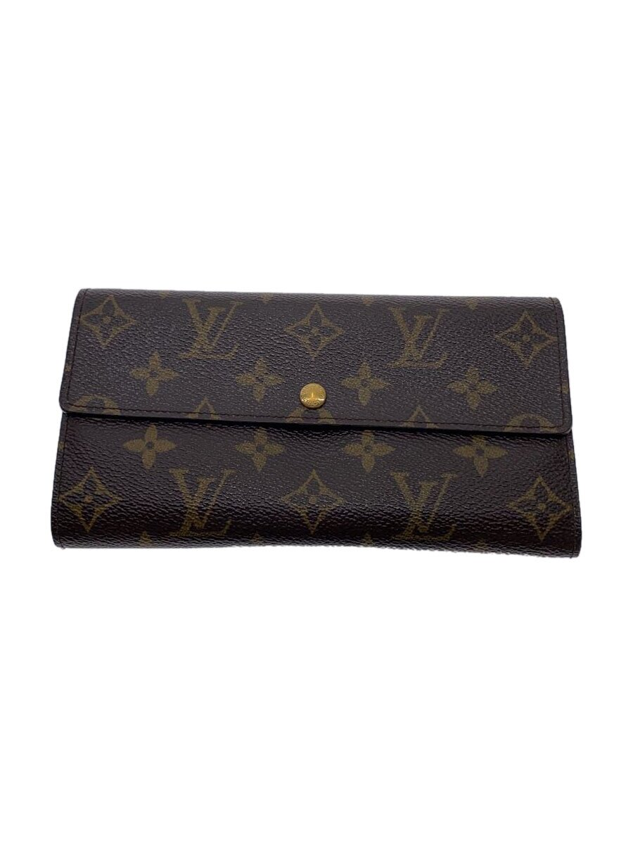 【中古】LOUIS VUITTON◆内部ハガレ、不都合有り/長紙入れ/PVC/BRW/レディース//【服飾雑貨他】