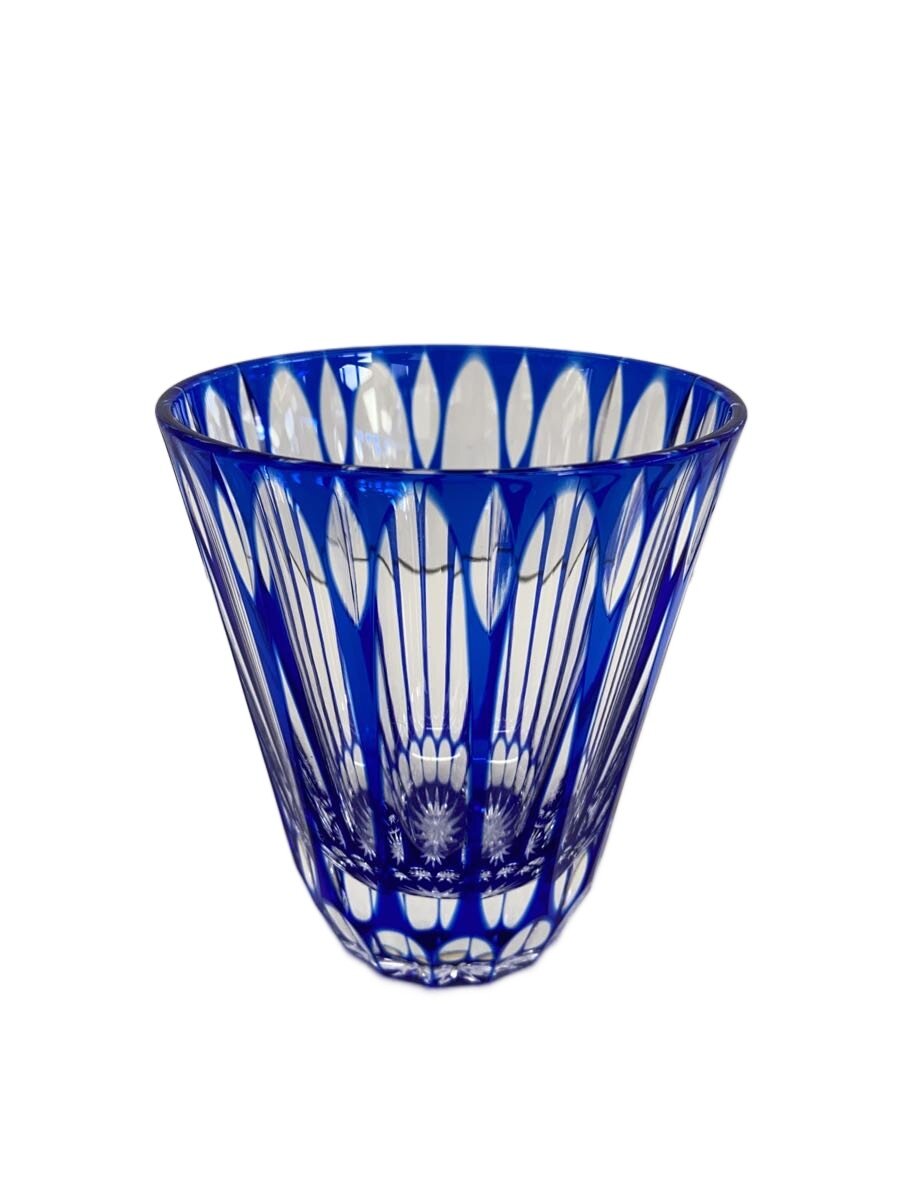 【中古】天満切子◆グラス/BLU/フリーグラス24％/雫 青【キッチン用品】