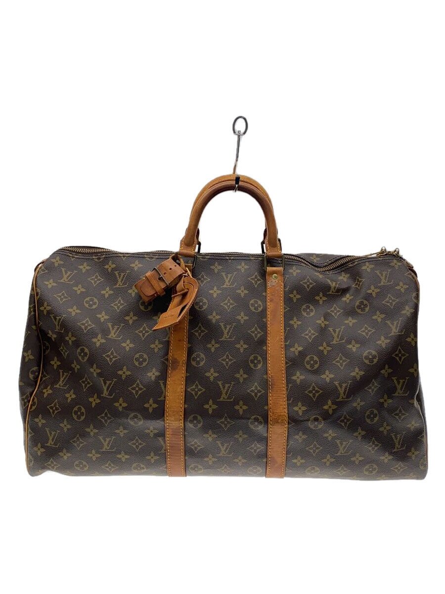 【中古】LOUIS VUITTON◆キーポル55_モノグラム・帆布_BRW/PVC/BRW【御徒面子】