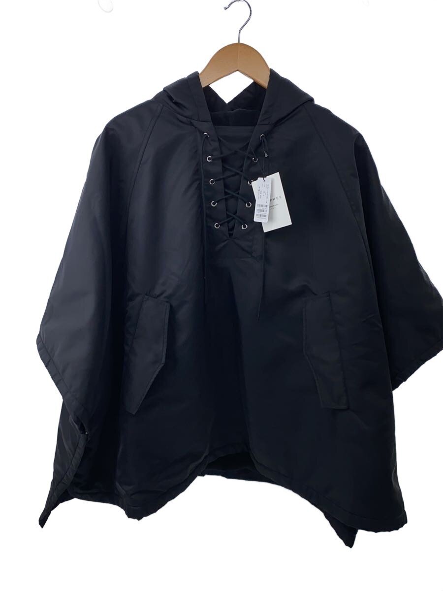 【中古】MACPHEE◆ポンチョ/36/ナイロン/BLK/無地/12-07-15-07301//【レディース御召しもの】