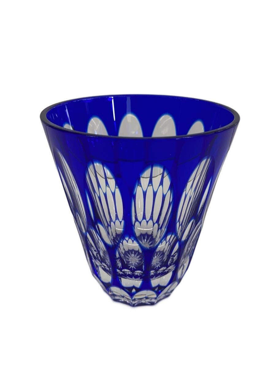 【中古】天満切子◆グラス/BLU/フリーグラス24％/二玉 青【キッチン用品】
