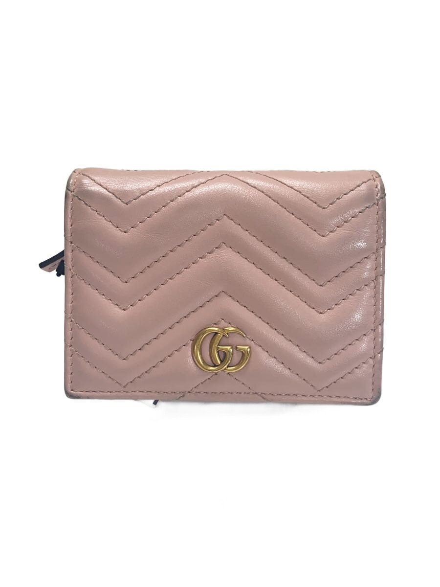 【中古】GUCCI◆2つ折り紙入れ/--/PNK/レディース/466492【服飾雑貨他】