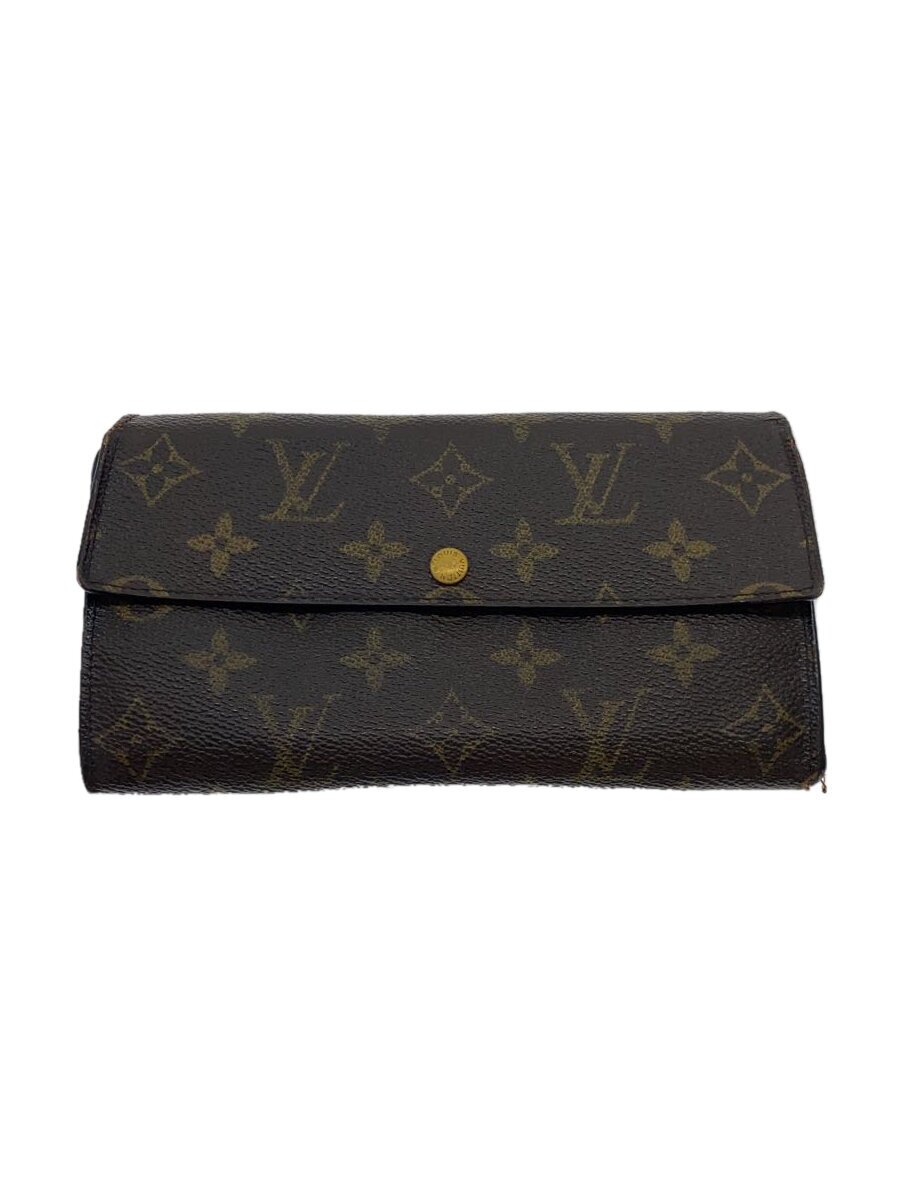 【中古】LOUIS VUITTON◆3)ポシェット・ポルト・モネ・クレディ_モノグラム・キャンバス_BRW/PVC/BRW/レディース【服飾雑貨他】