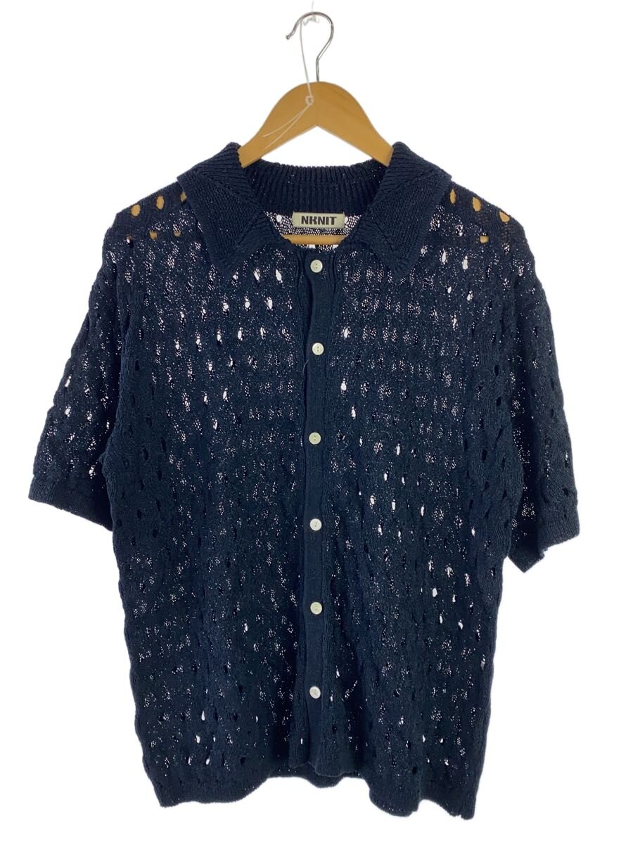 【中古】NKNIT◆編み物プルオーバー/2/調査報告/NVY/NKNIT24SS-N014【メンズウェア】