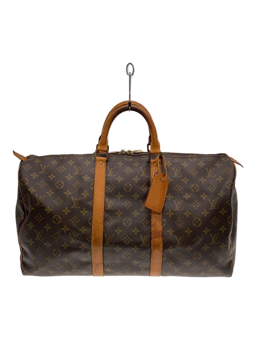 【中古】LOUIS VUITTON◆キーポル50_モノグラム・帆布_BRW/PVC/BRW【御徒面子】