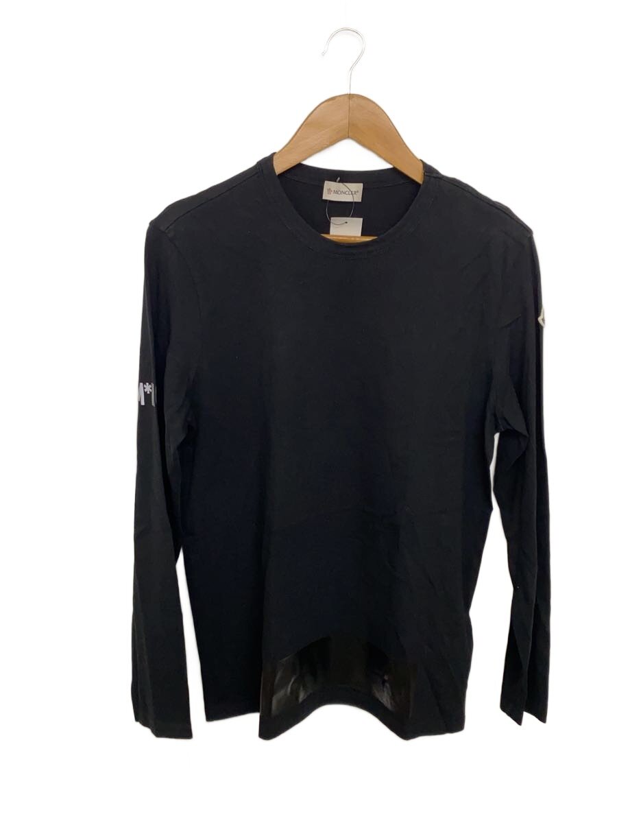 【中古】MONCLER◆長袖ティーシャツ/M/綿織物/BLK【メンズウェア】