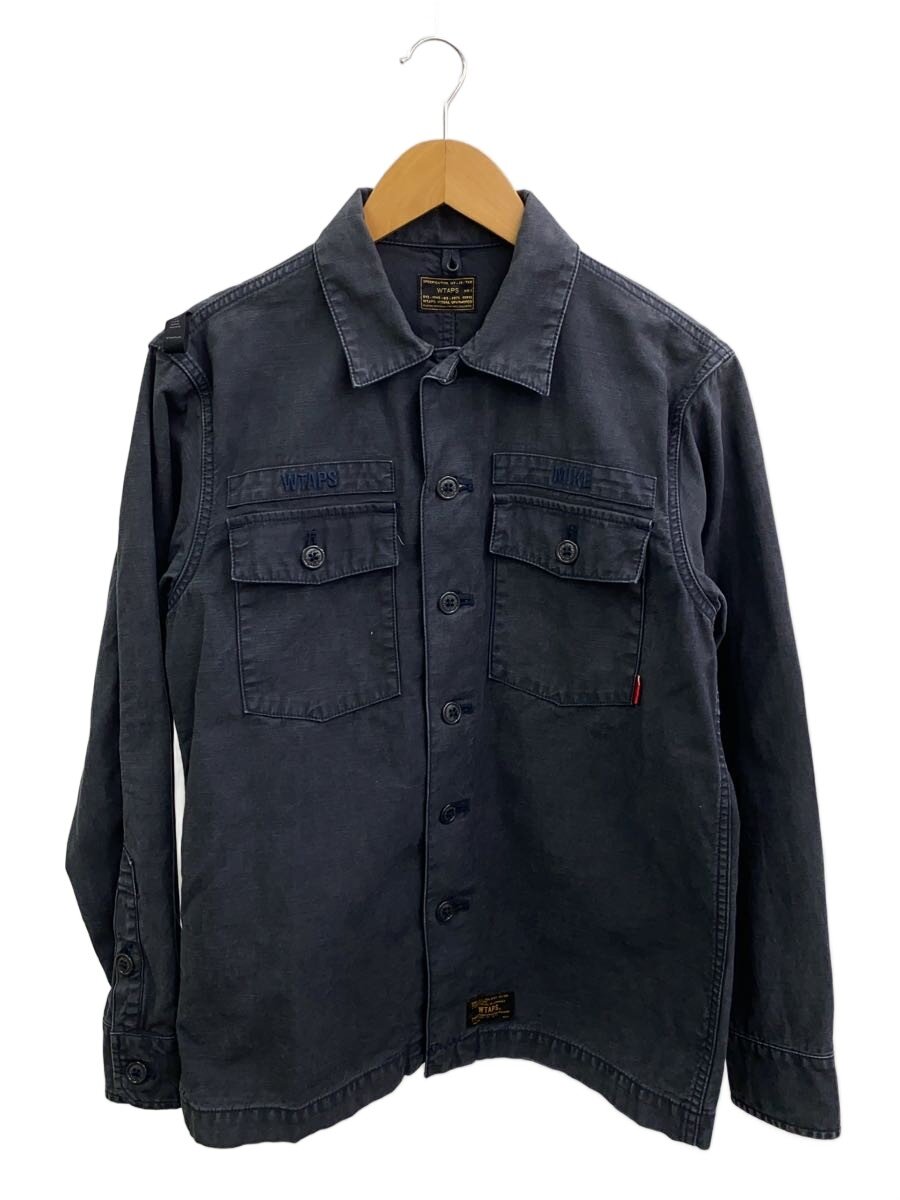 【中古】WTAPS◆長袖プルオーバー/2/綿織物/NVY/無地/151GWDT-SHM02【メンズウェア】