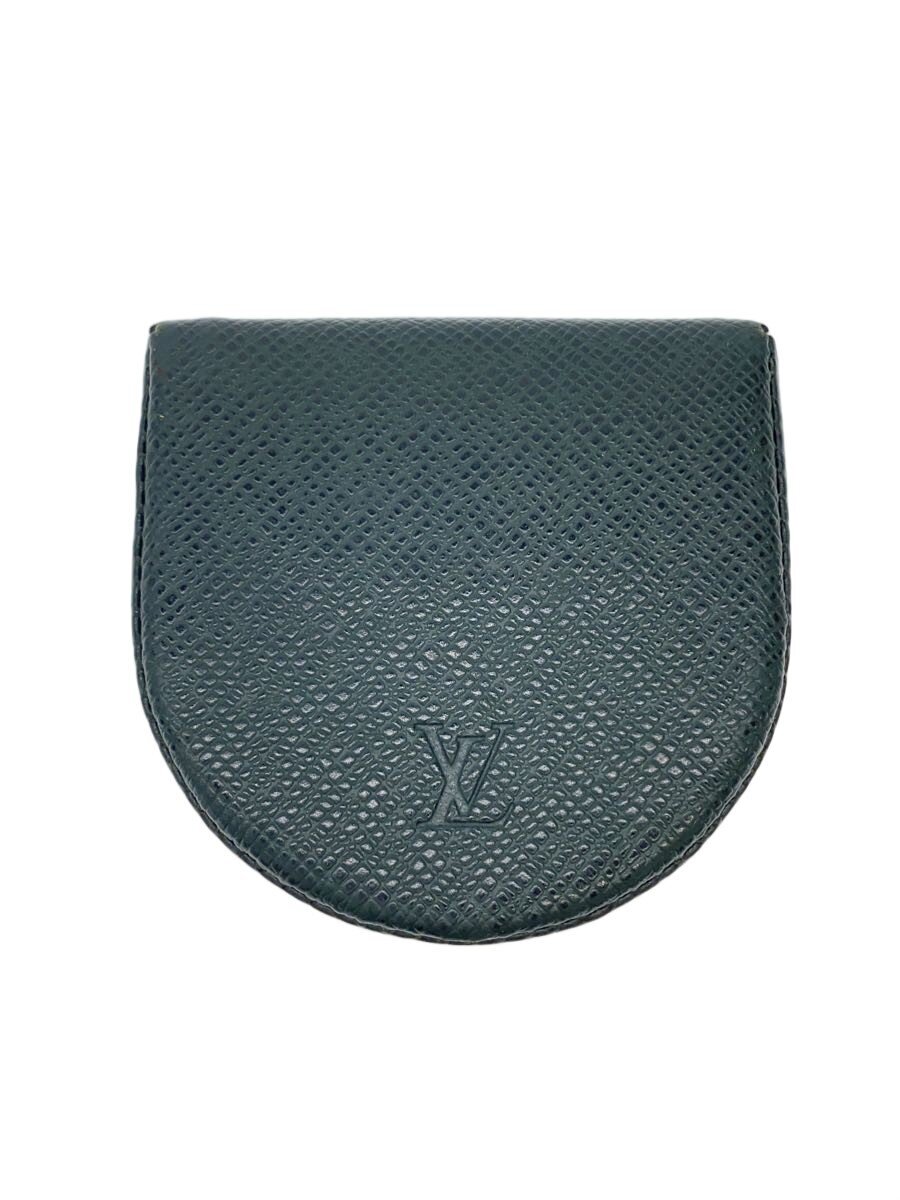 【中古】LOUIS VUITTON◆ポルト・モネ・キュヴェット_タイ王国ガ/なめし革/GRN/無地/メンズ【服飾雑貨他】