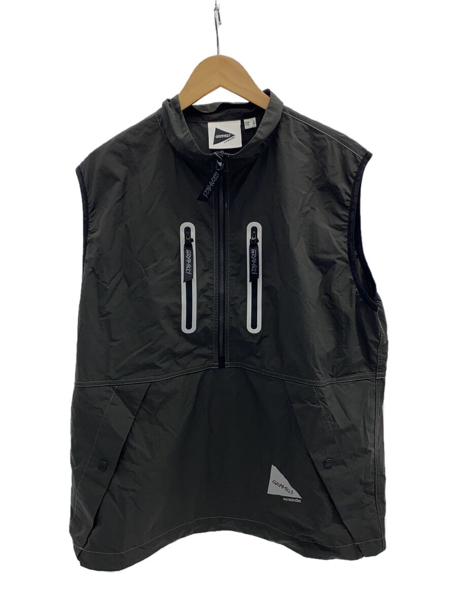 【中古】GRAMICCI◆BRUSHED NYLON VEST/より良い/L/ナイロン/GRY/guj5-s3001【メンズウェア】