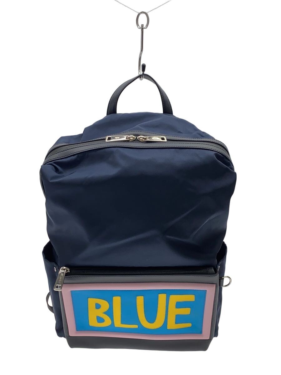 【中古】FENDI◆フェンディ/背嚢/7VZ035/ナイロン/青色【御徒面子】