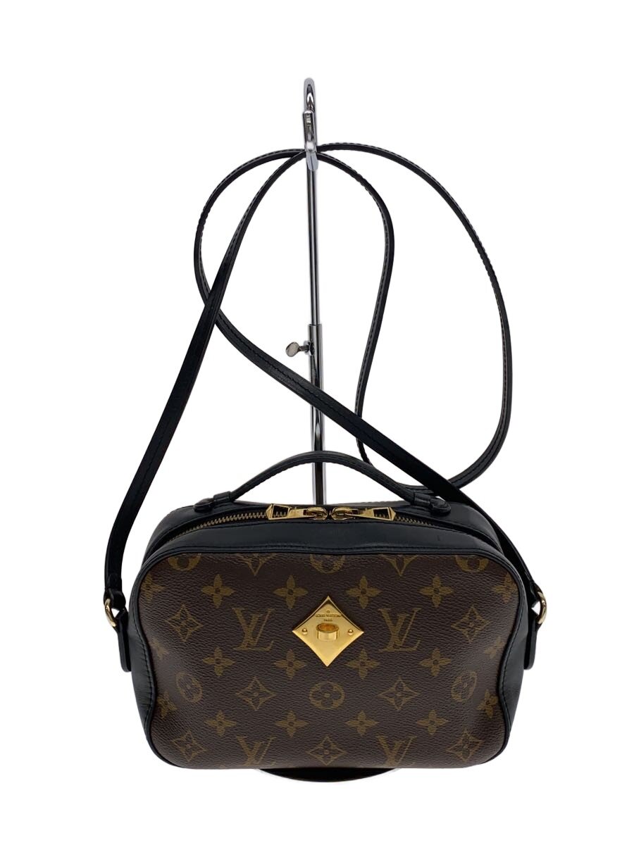 【中古】LOUIS VUITTON◆サントンジュ_モノグラム・帆布_ノワール/PVC/BRW【御徒面子】