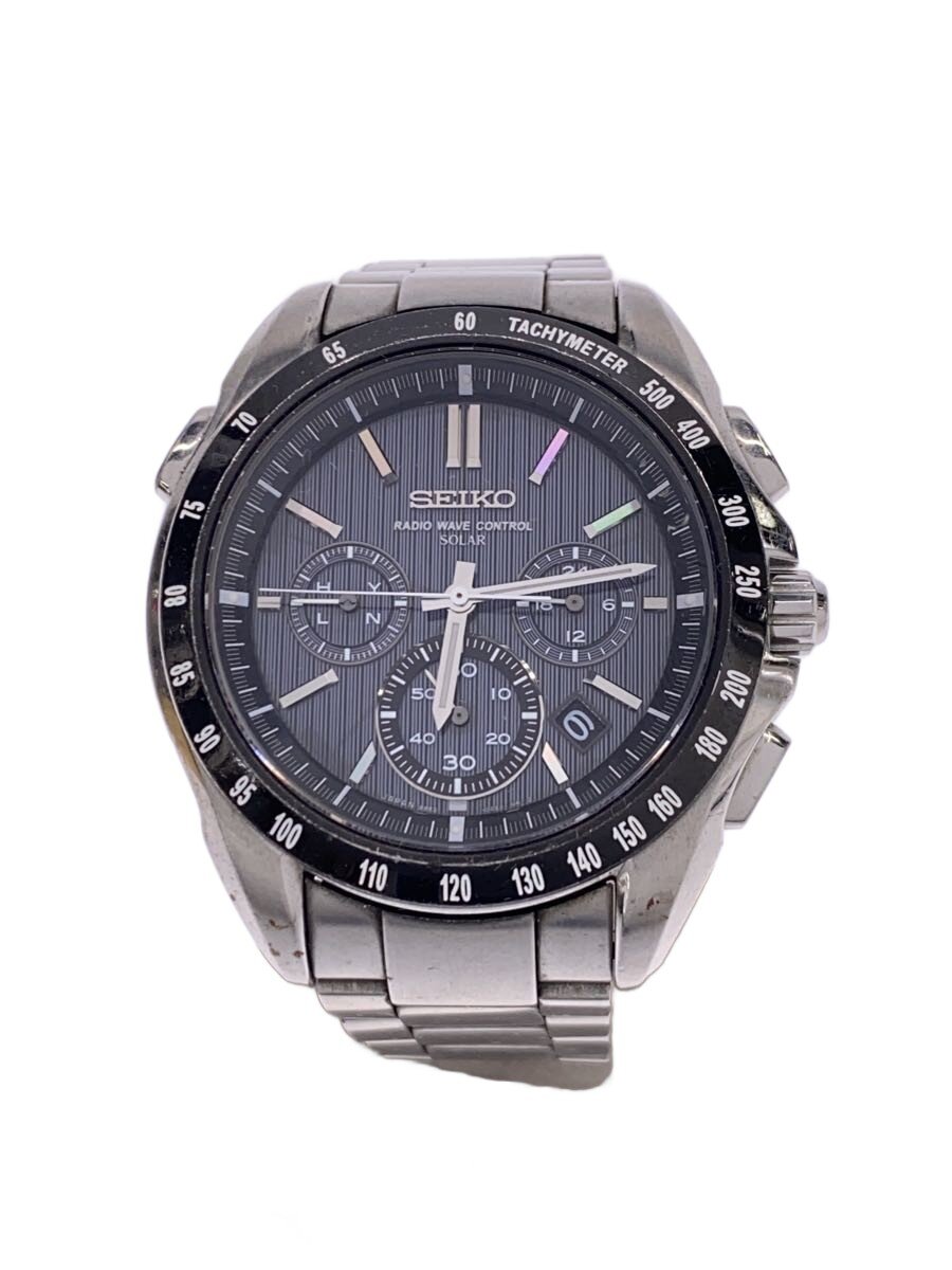 【中古】SEIKO◆ソーラー腕時計/アナログ/--/BLK/SLV/8B82-0AE0//【服飾雑貨他】|2nd STREET 店
