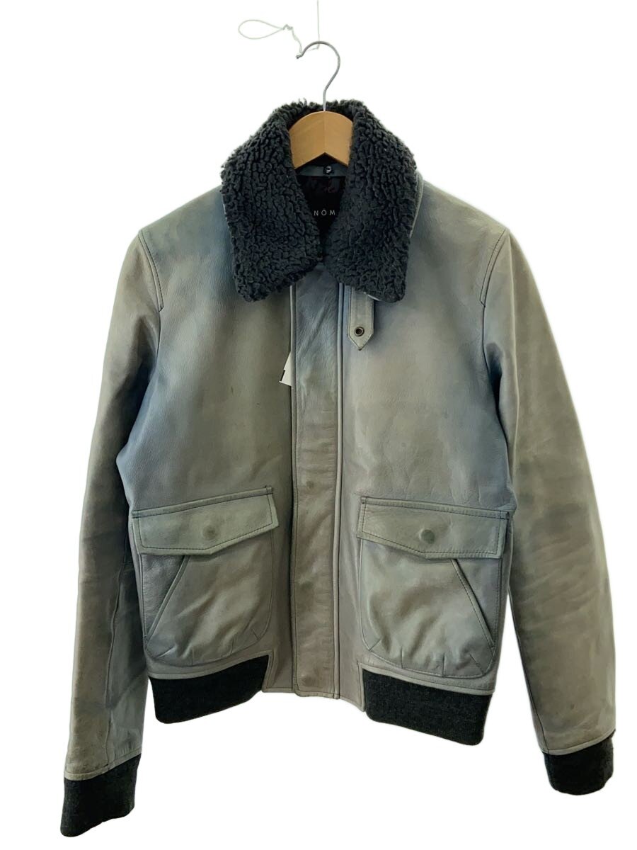 【中古】NOMA t.d.◆なめし革上衣・上衣/L/牛皮/GRY/N08-JK01【メンズウェア】