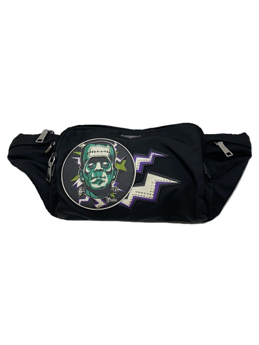 【中古】PRADA◆酉の方角御徒面子/ナイロン/BLK【御徒面子】