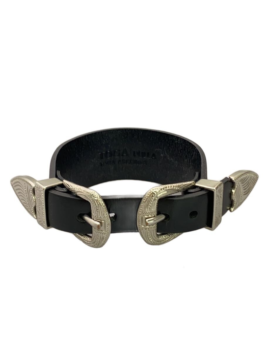 【中古】TOGA◆DOUBLE BUCKLE BANGLE/なめし革/BLK/レディース【服飾雑貨他】