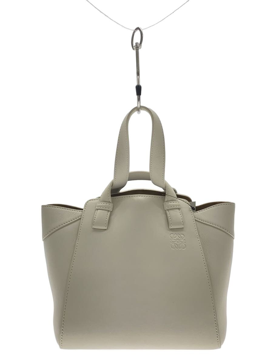 【中古】LOEWE◆ハンドバック/なめし革/WHT【御徒面子】