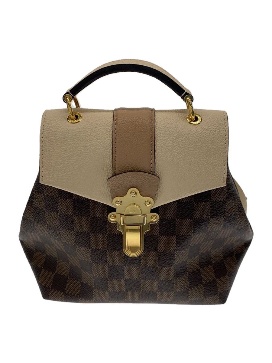 【中古】LOUIS VUITTON◆クラプトン・うしろ側容器に並べる_ダミエ・エベヌ_BRW/PVC/BRW/総柄【御徒面子】