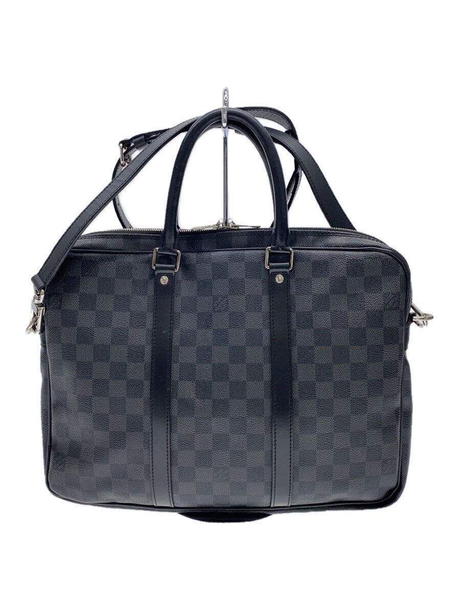 【中古】LOUIS VUITTON◆ポルト・ドキュマン・ヴォワヤージュPM/PVC/GRY/総柄/N41478【御徒面子】