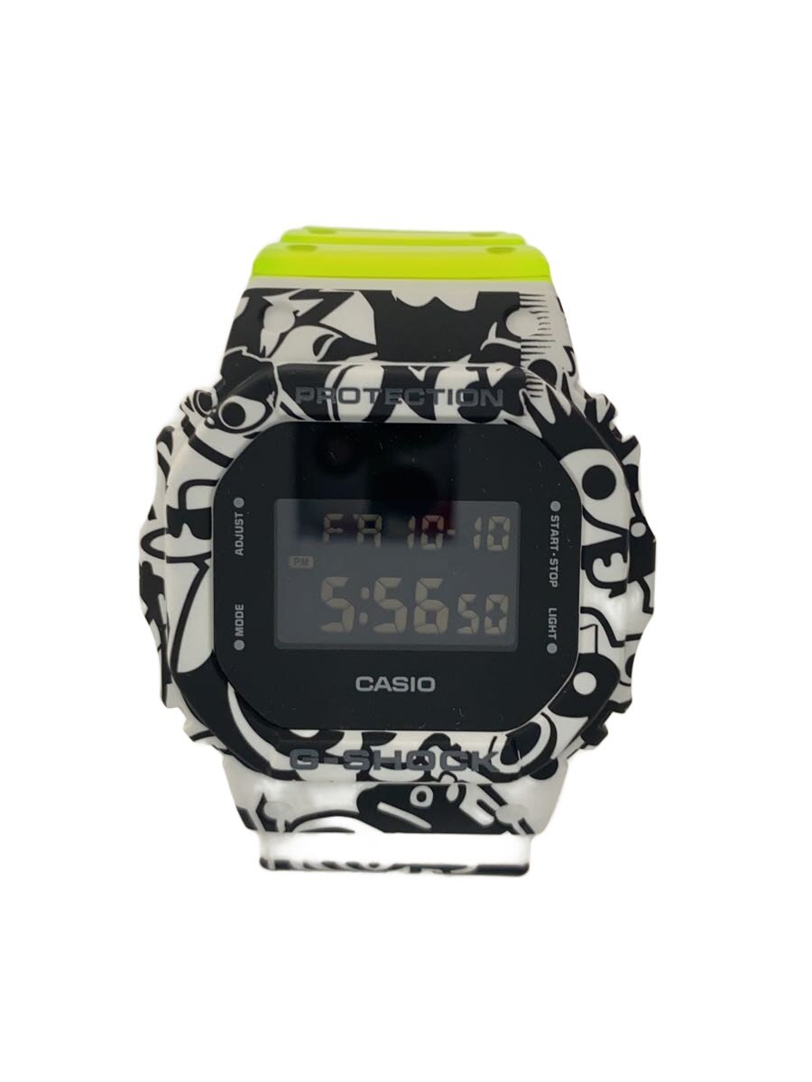 【中古】CASIO◆石英ウオッチ_G-SHOCK/デジタル/天然ゴム/BLK/YLW【服飾雑貨他】