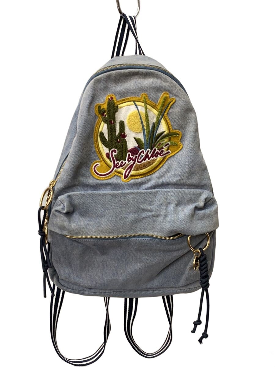 【中古】SEE BY CHLOE◆背嚢/ジーンズ/BLU【御徒面子】