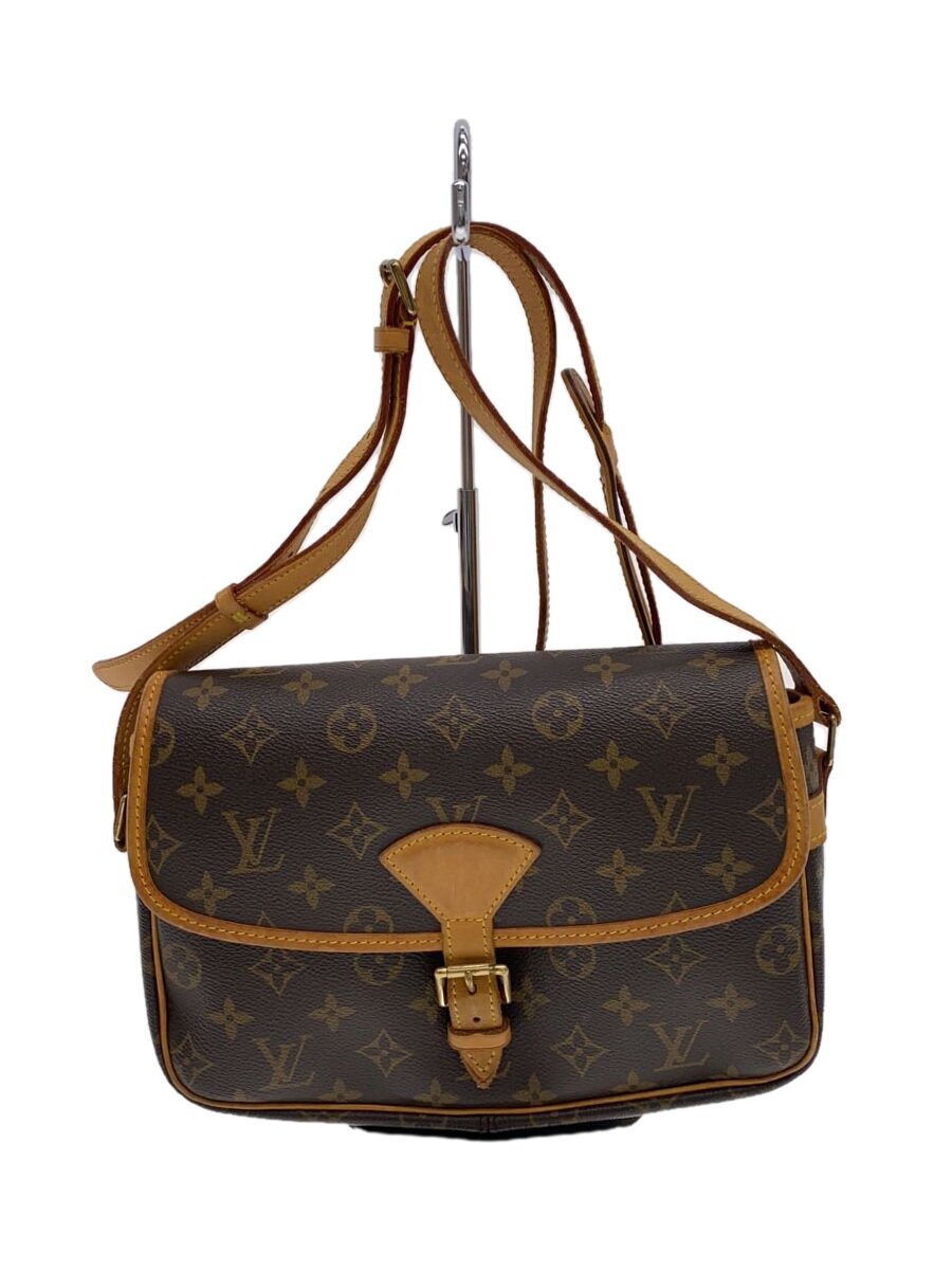【中古】LOUIS VUITTON◆ソローニュ_モノグラム・帆布_BRW/PVC/BRW/M42250【御徒面子】