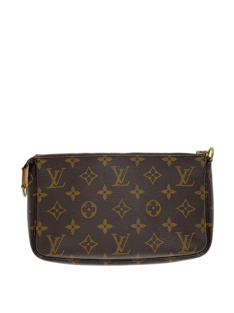 【中古】LOUIS VUITTON◆1)ポシェット・アクセソワール_モノグラム・帆布/PVC/BRW//【御徒面子】